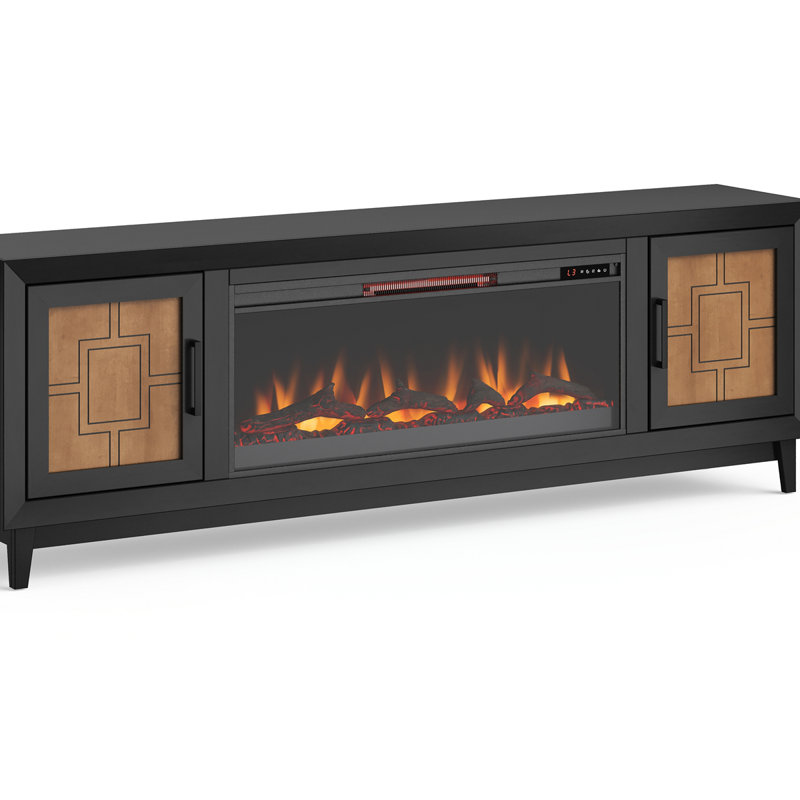 Meuble télé avec foyer pour téléviseur, H 29 po x l 86 po x P 17 po