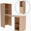 Bureau extensible, bureau avec tablettes de rangement et roulettes mobiles, bureau pliable adapté aux petits appartements et bureaux, Burlywood