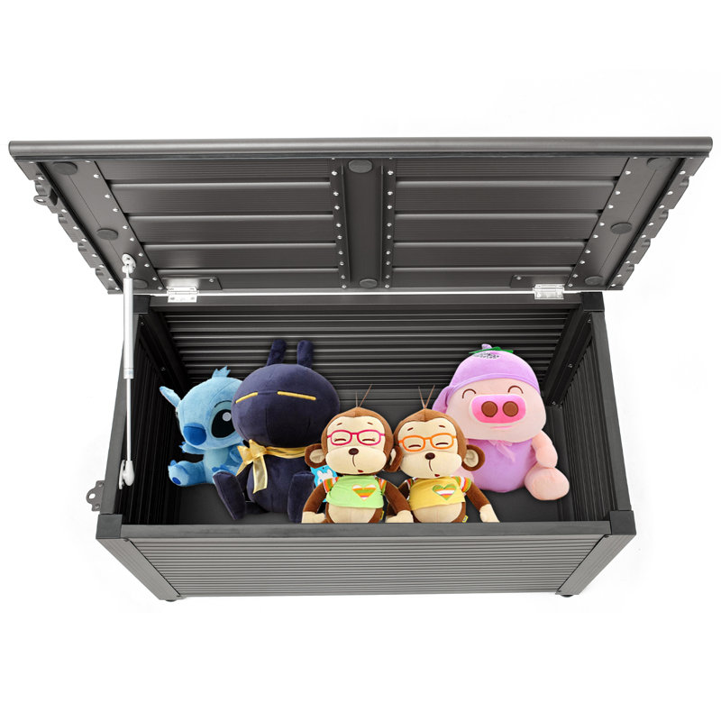 TECSPACE 35.4'' W 53 Gallons Water Resistant Metal Lockable Deck Box, Black