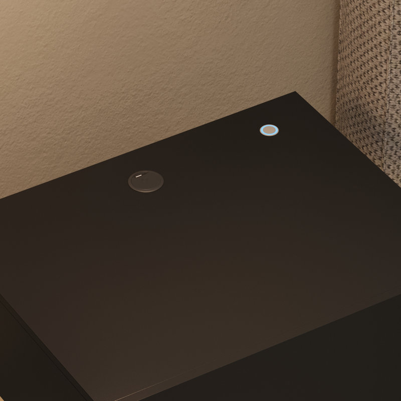 Modern 3 - Drawer Nightstand With LED Lighting & Wireless Charging, Black