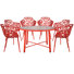 Ensemble de salle à manger de patio 7 pièces Summerlin avec table ronde de 48 po et 6 chaises de salle à manger en aluminium