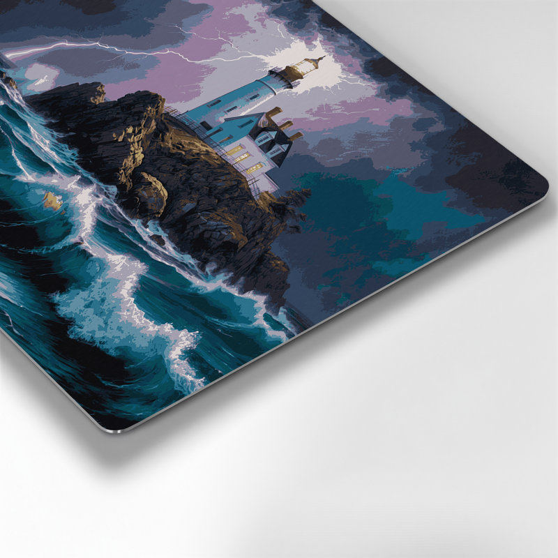 Art mural en métal gris Phares nautiques, H 11 po x l 14 po