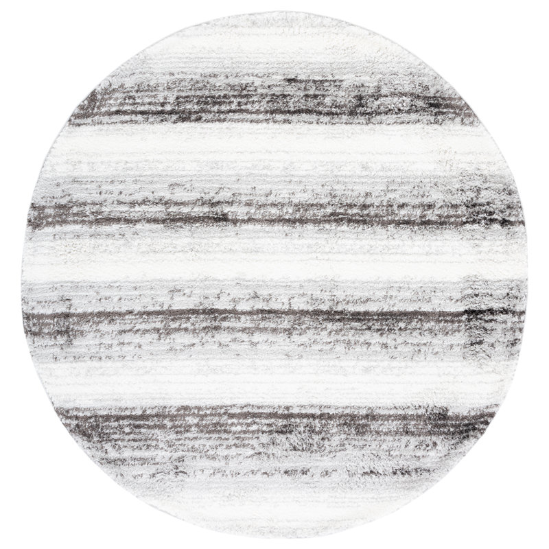 Omaury Performance Striped Rug, Round 7'