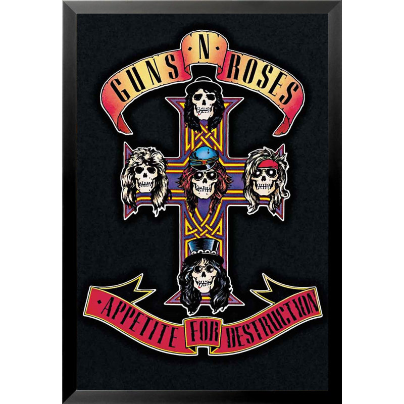 «Guns n Roses - Appetite for Destruction», musique, impression sur papier, Papier encadré noir