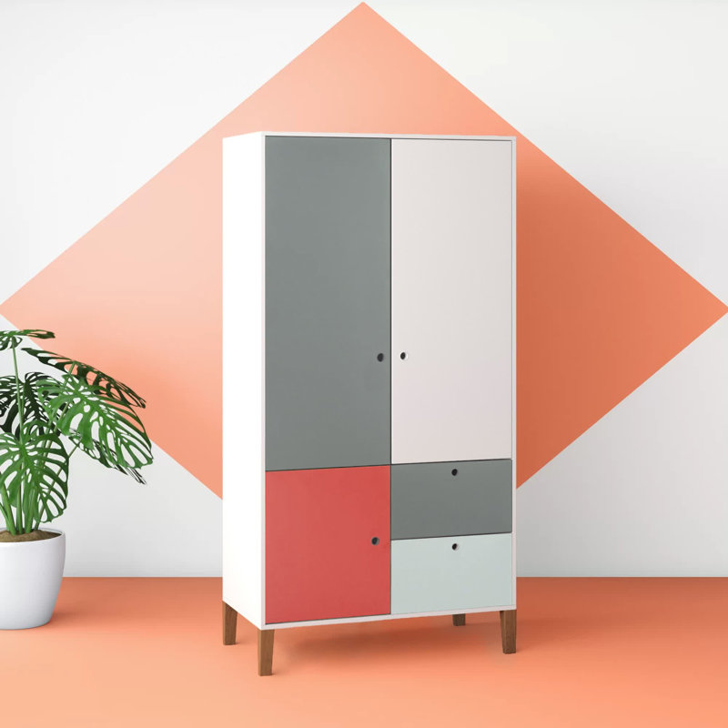 Aleana 2 Door Wardrobe, Red