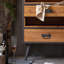 Buffet en bois massif noir et brun