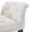 Banc de repose-pieds capitonné avec accoudoirs, tabouret de repose-pieds rectangulaire en tissu de velours beige pour l'entrée, la salle à manger, le salon, la chambre à coucher et le lit double
