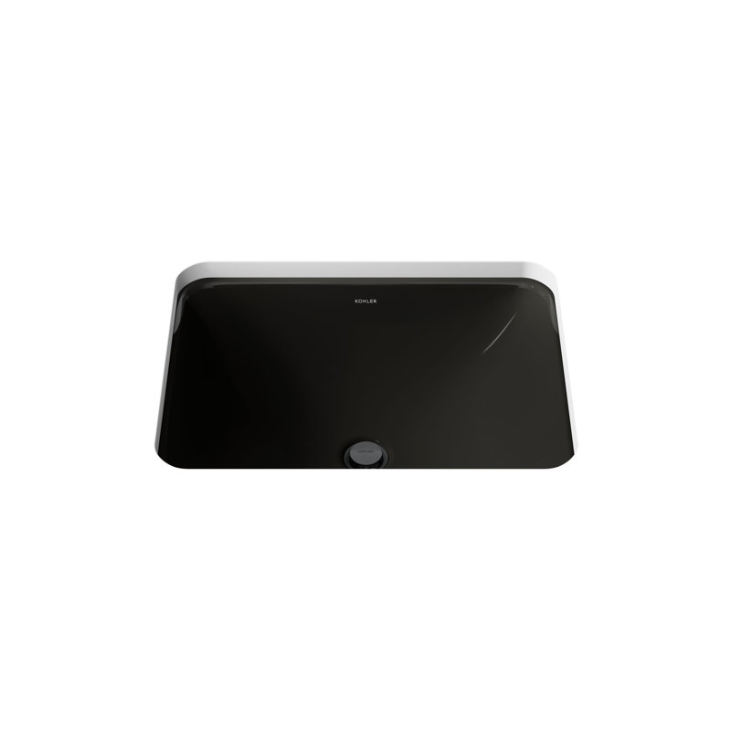 Caxton™ Kohler Rectangle 20-1/4" Undermount Bathroom Sink with Overflow, Black Black™