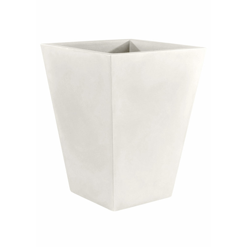Cono Resin Pot Planter, 30.75" H x 23.5" W x 23.5" D, White