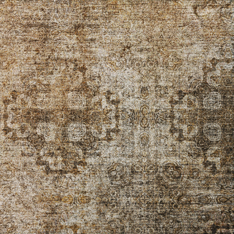Premium Machine Washable Dream Shag ADS557 Medallions Rug, 8' x 10', Taupe