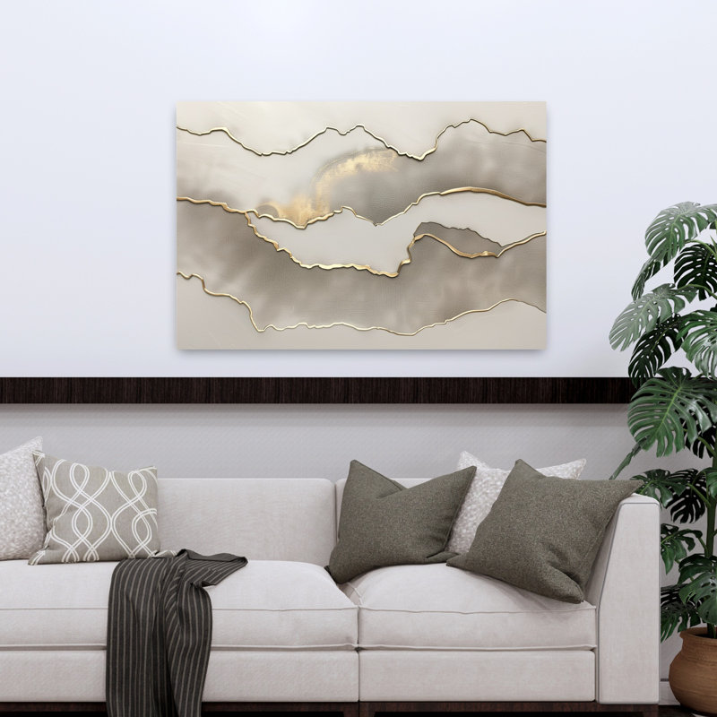 Art contemporain contemporain de montagne, H 32 po x l 48 po
