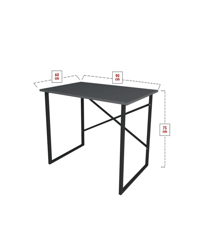 Aistis Rectangle 90cm L Computer Table, Black