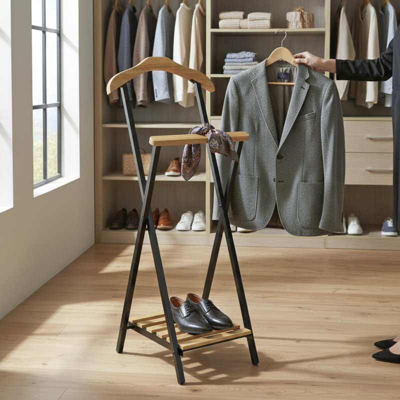 Pauline Freestanding Valet Stand with Storage
