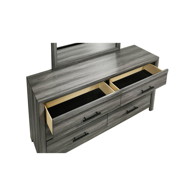 Commode en bois, commode 6 tiroirs de style moderne