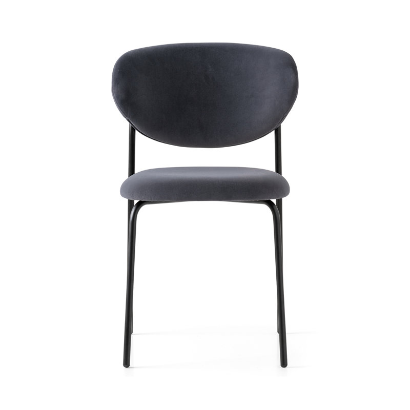 Cozy Upholstered Chair with Metal Frame, Taupe, Matt Black