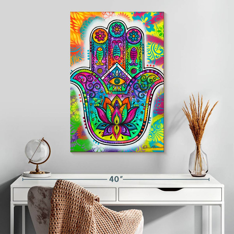Kerrick psychédélique Hamsa, H 30 po x l 20 po