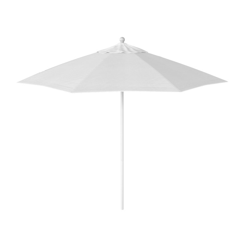 Parasol de marché octogonal 9 pi Willa, Toile Sunbrella® naturel, Matted White