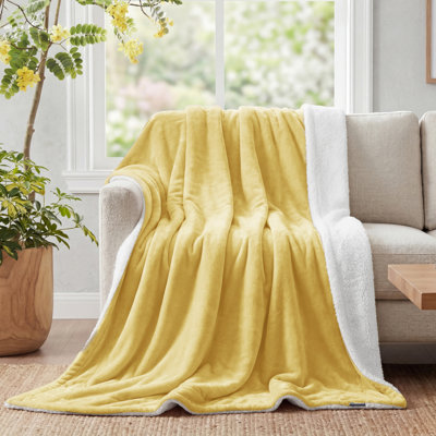 Bedsure GentleSoft Sherpa Fleece Throw Blanket, Thick Cozy Comfort for Winter & Fall, Soft Fuzzy Blanket for Couch and Bed