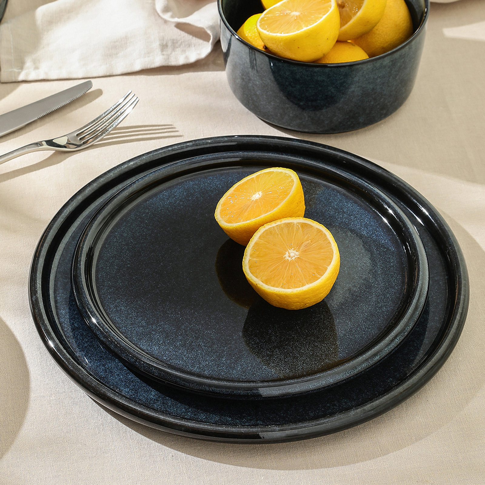 Eden 11" Dinner Plate, Blue
