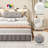 Bookcase Headboard with Charging Station & LED Lights, Upholstered Storage Headboard with Open Shelves-923117126-923117127