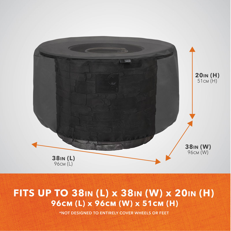 Garrison Outdoor Fire Pit Cover, 20" H x 38" W x 38" D