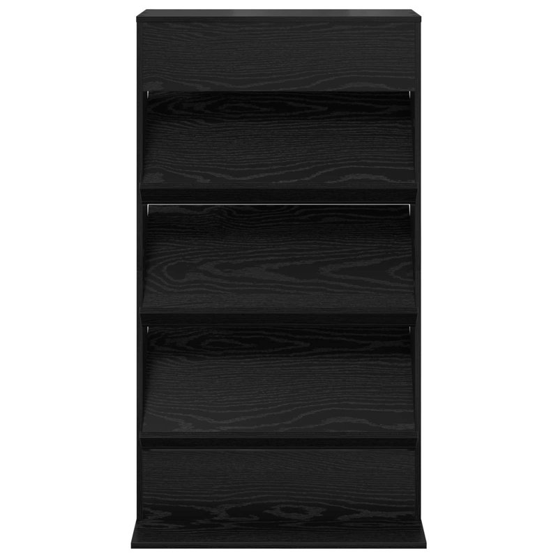Wood Free Standing Magazine Rack, Black Oak