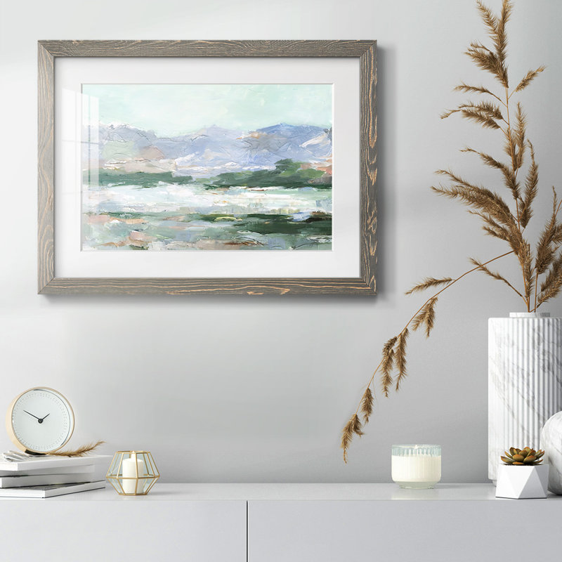 «Pastel Mountain View II», reproduction de cadre photo simple, Gris, H 18 po x l 26 po x P 1,5 po