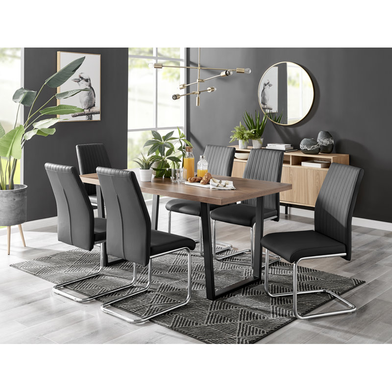 Eubanks 6 - Person Dining Set, Black