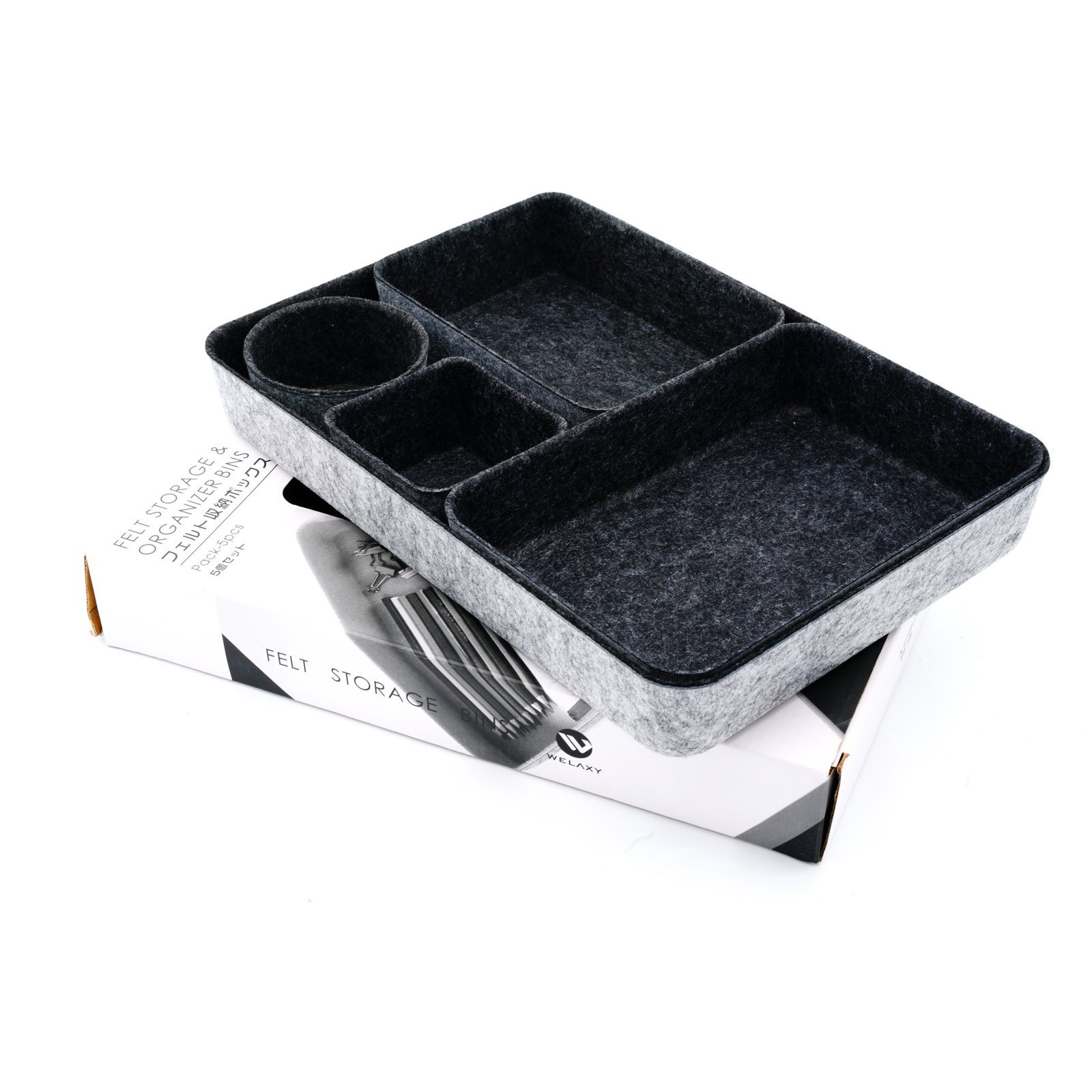 Office Drawer Organizer, Charcoal