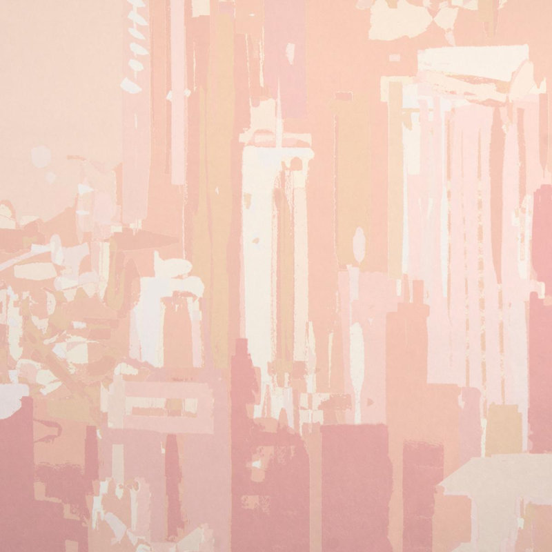 Schumacher X The New Yorker Pascal Campion's New York Skyline Wallpaper, Blush