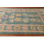 Tapis bleu teint à la main Oushak 7 x 10