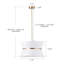 3-light 18" Wide Gold Drum Mini Pendant Light With White Fabric Shade