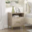 Table de chevet moderne pour chambre à coucher, table de chevet carrée 2 tiroirs avec rangement pour chambre à coucher-554161199-773306310