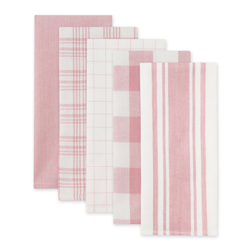Torchon Asst Jadeite Everyday, Rose / blanc