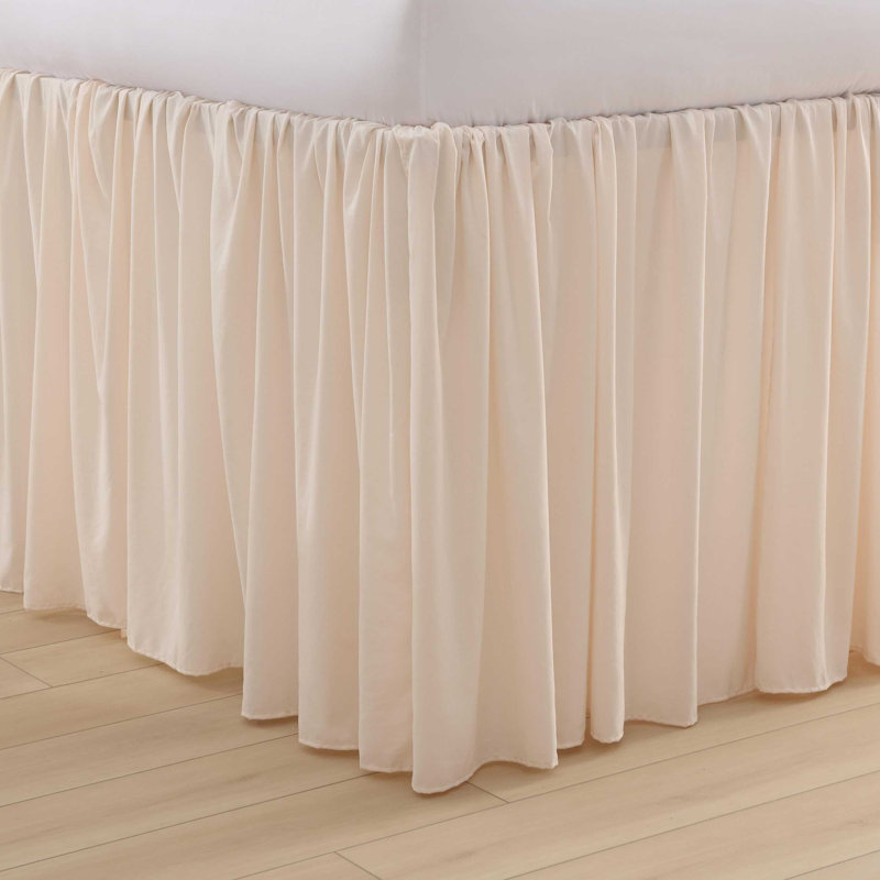 Laura Ashley Washed Solid Tailored Twin XL Bedskirt, Pink