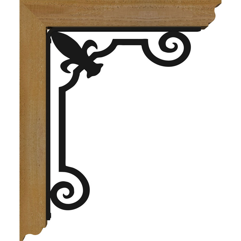 Support Fleur De Lis, H 12 po x P 9 1/2 po, Cèdre rouge de l'Ouest l 4 po x T 2 po (sciage br