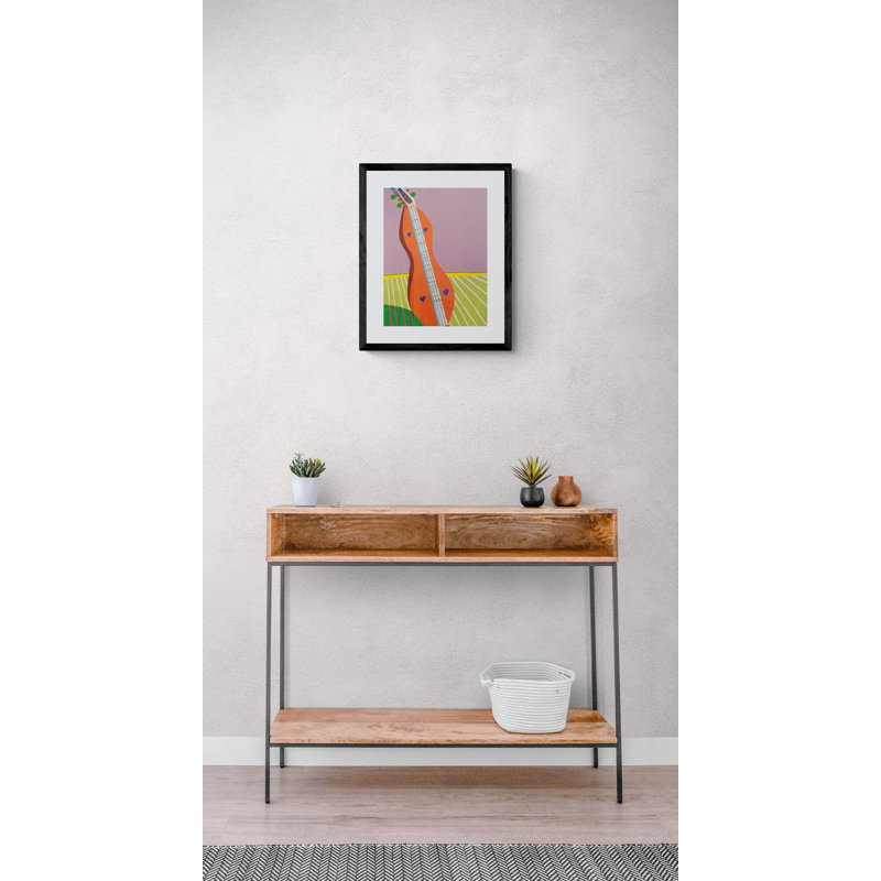 Dulcimer Print by Sue Graef, Black Framed Canvas, 32" H x 24" W