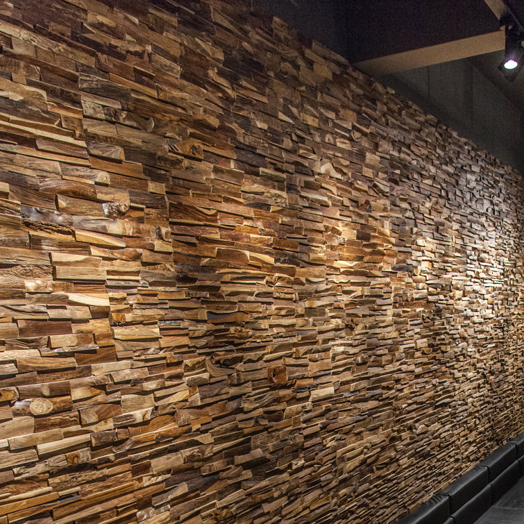Matrix 12" x 48" Reclaimed Engineered Wood Wall Panelling in Brown