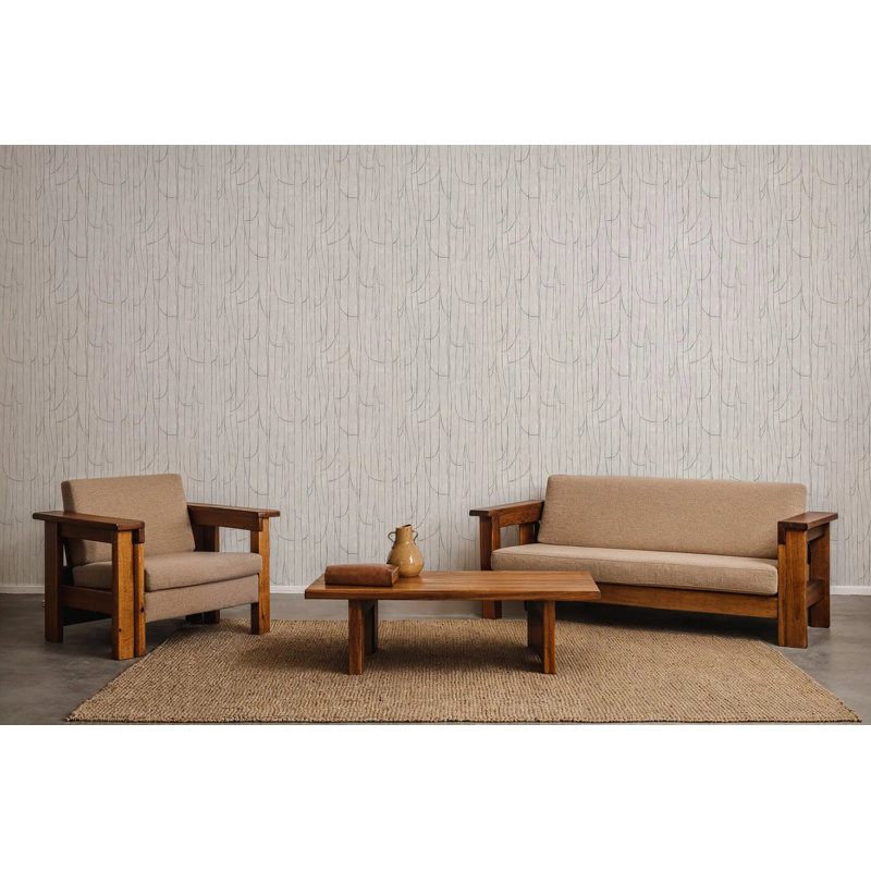 Lingering Lines - Wallpaper, White Stone, Peel & Stick