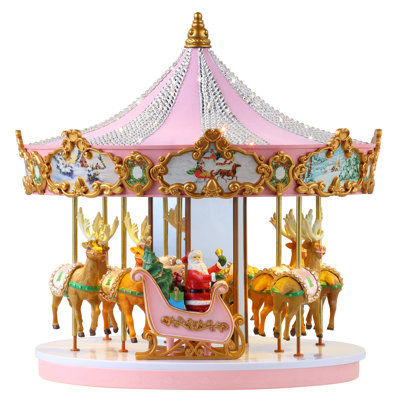 Carrousel en cristal rose 12 po