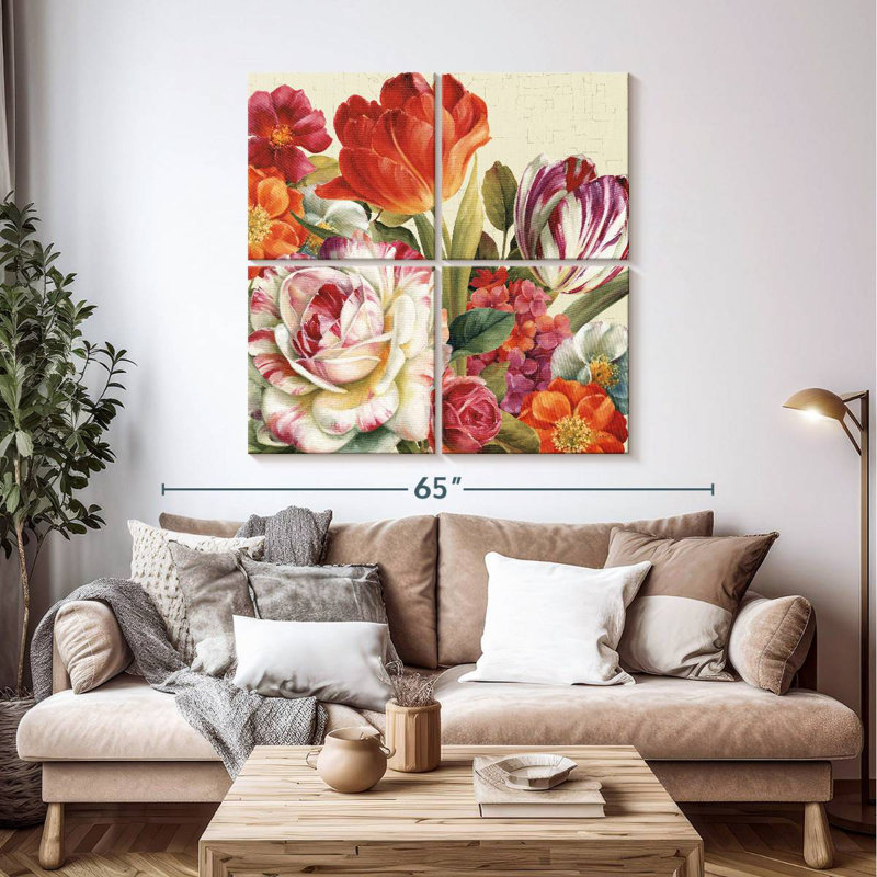 Harnek Garden View Tossed Florals, 45" H x 45" W