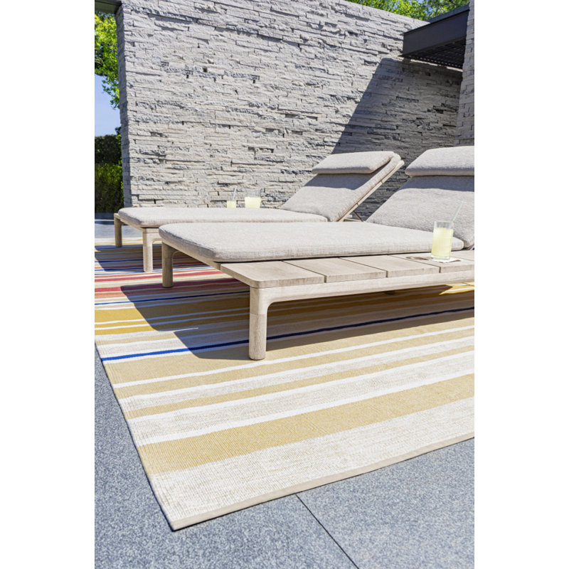 Mirage Striped Area Rug in Yellow