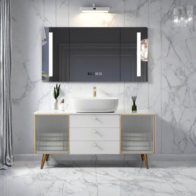 Armoire de salle de bain moderne et intelligente avec miroir