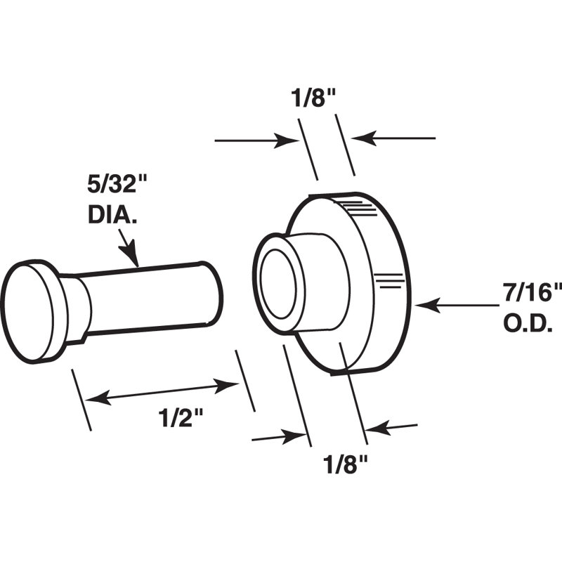7/16 in. Flat-Edge Steel Sliding Window Roller with Axle Pins, for Premiere