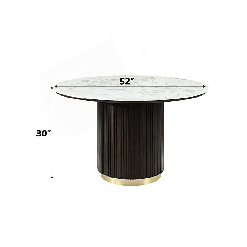 Round Dining Table With Artificial Marble Top