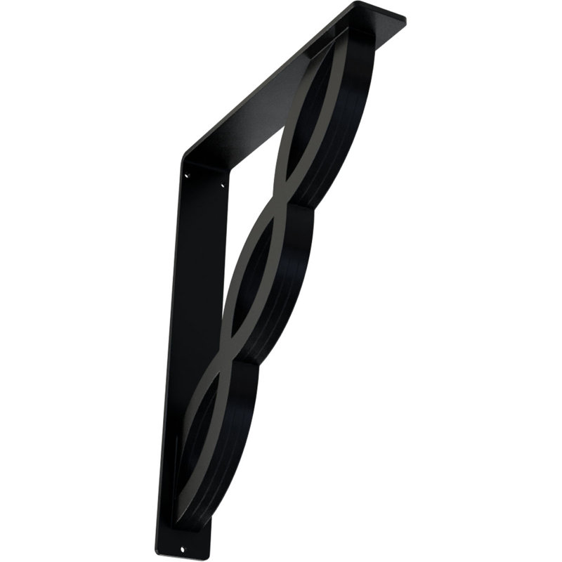 Support en fer forgé, H 15 po x l 2 po x P 12 po, Noir
