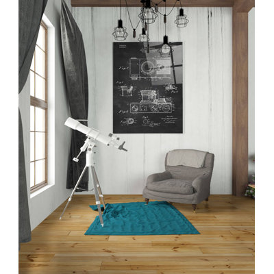 «Appareil photo, 1936 Blueprint Vernis Chalkboard», art mural en verre acrylique