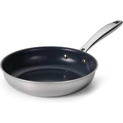 Tramontina Signature Tri-Ply Clad Stainless Steel Frying Pan with Ceramic Non Stick Interior