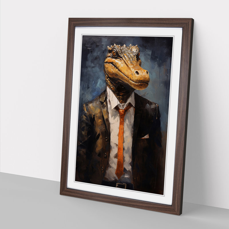 Crocodile Contemporary - Framed Print