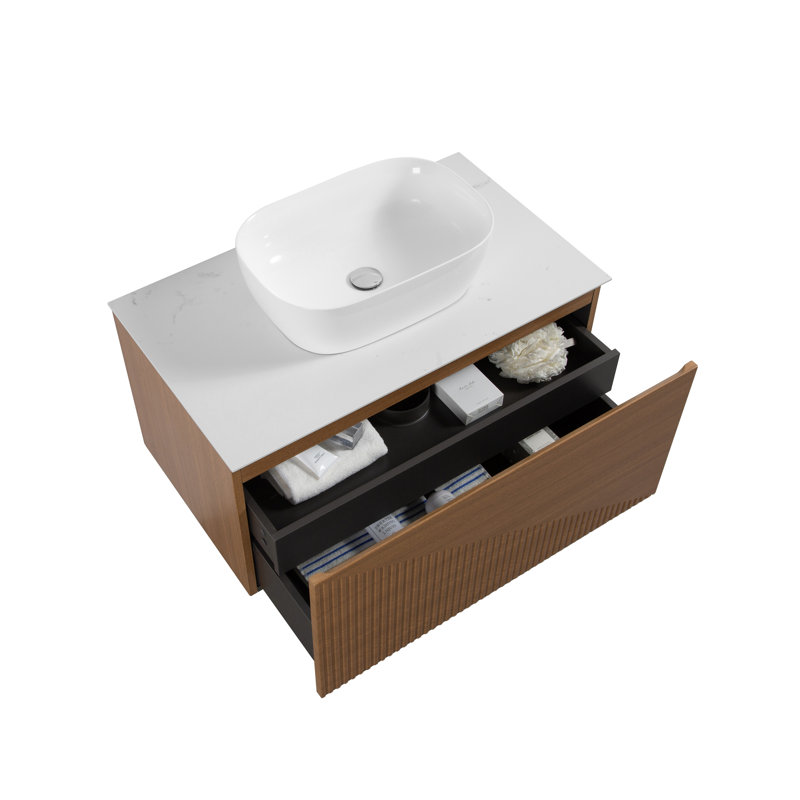 Arseno 35.3" Wall-Mounted Single Bathroom Vanity Set